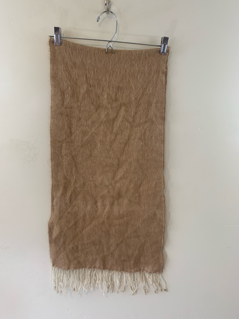 Classic Camel Fringe Scarf